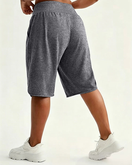 Høy Midje Vide Ben Shorts