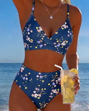 Bikini Sexy Korskryssende Blomstermønster