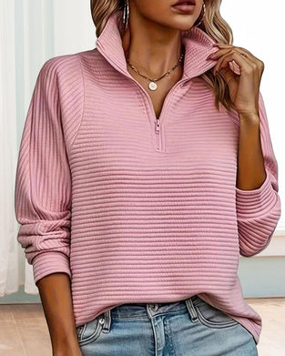 Hudde Med Enkel Farge Og Zip-up Design