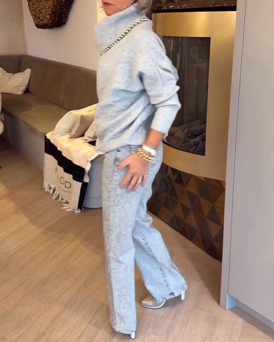 Genser Moteriktig Høy Hals Allsidig