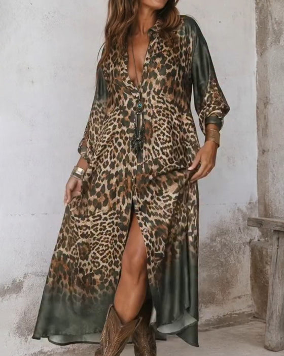 Kjole Stilig Leopard Hel Skjørt