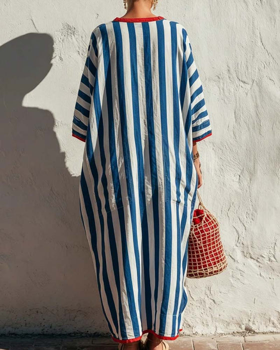 Kjole Vertikal Stripe Lomme