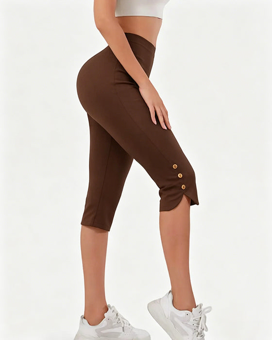 Leggings Ensfarget Slim-Fit Avkortet