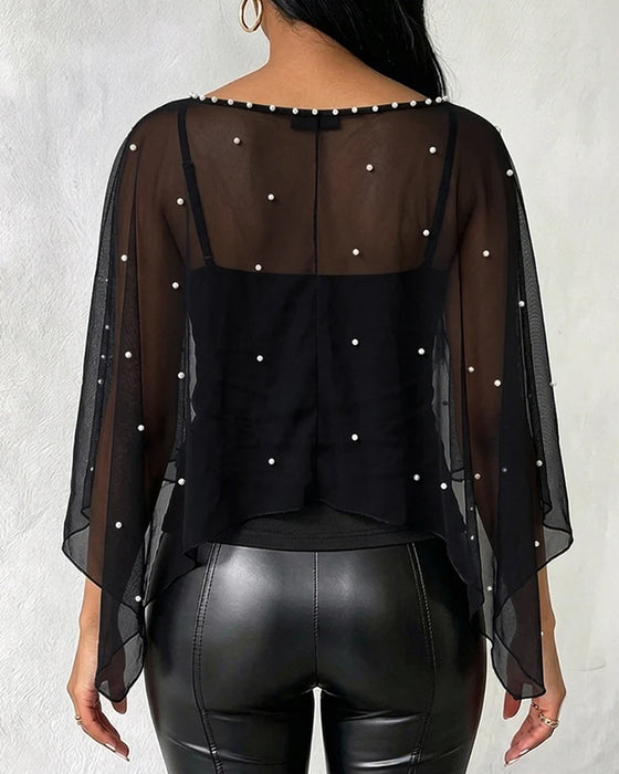 Bluse Rundhalset Splitt Casual