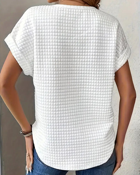 T-Skjorte Rund Hals Ensfarget Flaggermusermer