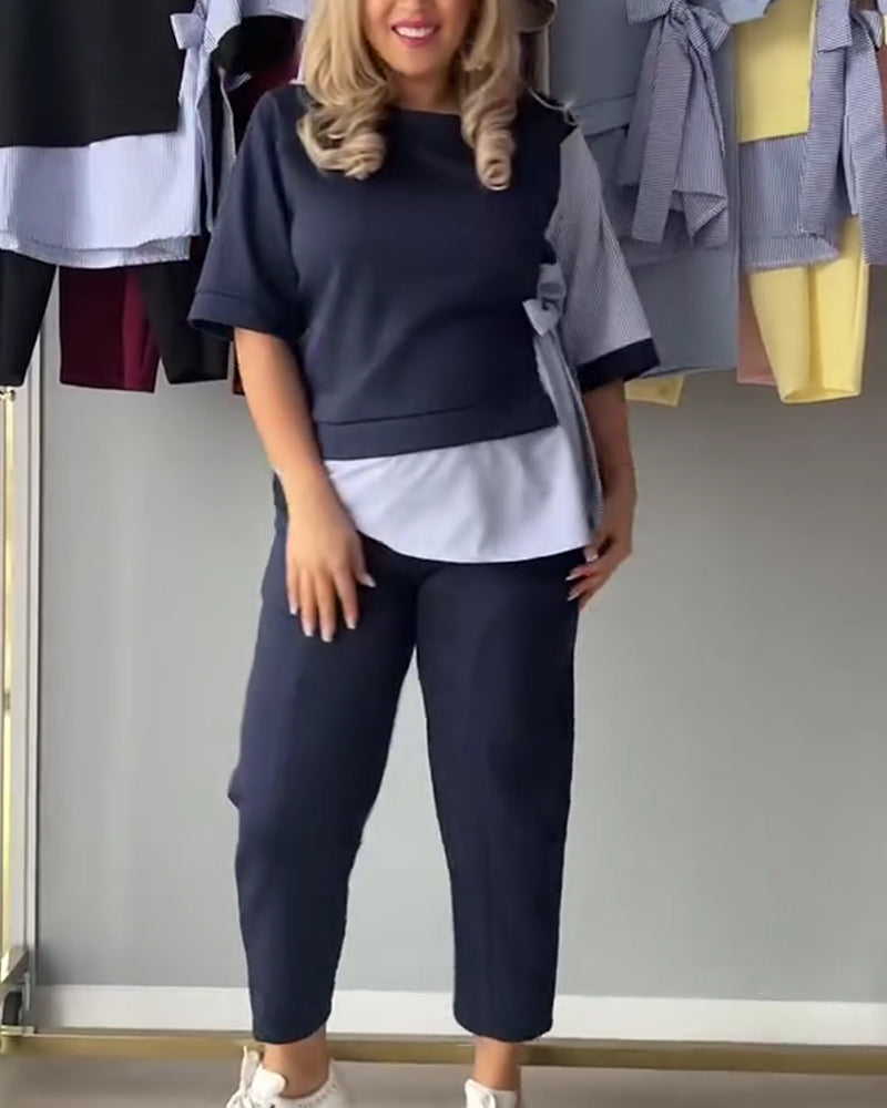 Todelt Sett Stripete Lappeteknikk Asymmetrisk