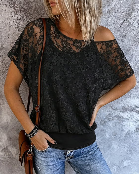 T-Shirt Off-Shoulder Blonder Lappverk Selger