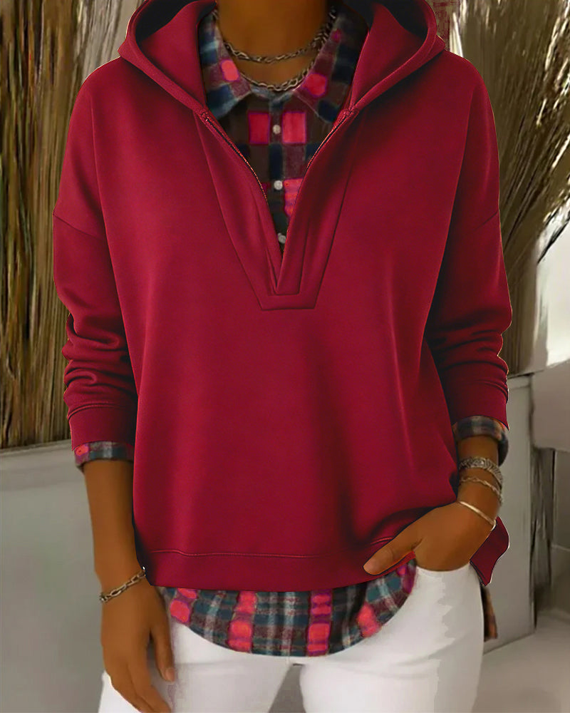 Hettegenser Falsk Todelt Rutet Patchwork