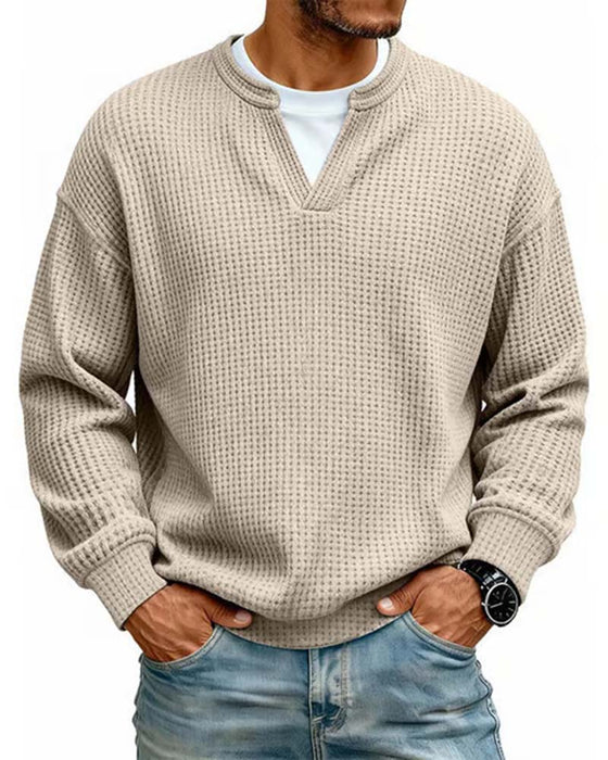 Sweatshirt Herre Rund Hals Falsk Lagdelt
