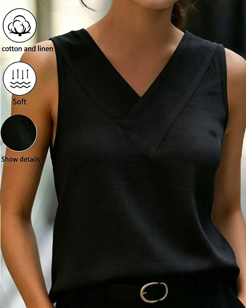 Tank Top Ermeløs V-Hals Kors
