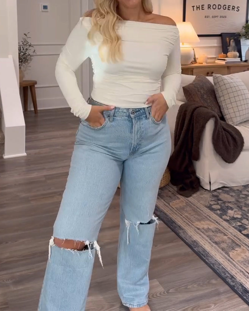 Topp Enskulder Slim Fit Og Allsidig