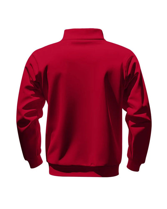 Sweatshirt Ensfarget Ståkrage Glidelås