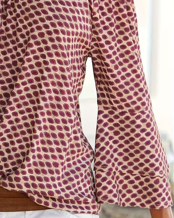 Bluse Avskåret Prikket