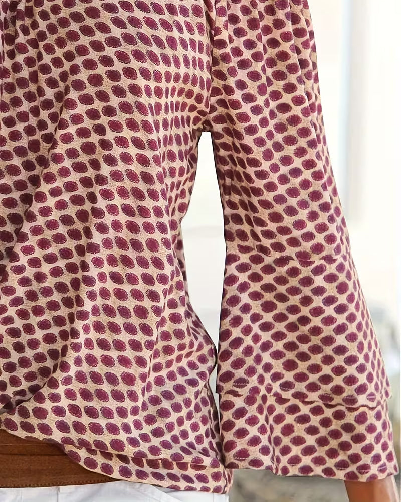 Bluse Avskåret Prikket