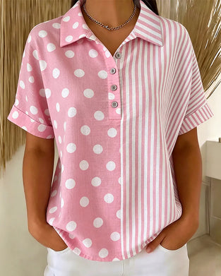 Bluse Jakkeslag Prikket Stripe