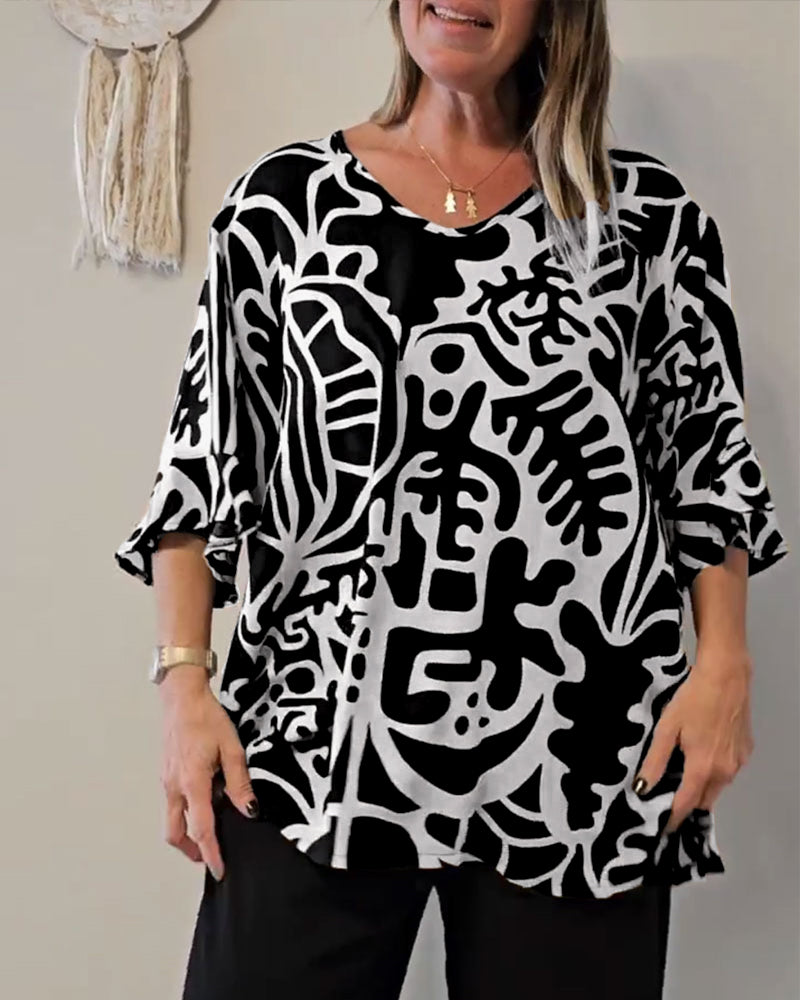 Topp Abstrakt Botanisk Print Løs