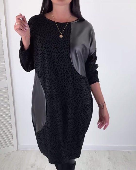 Elegant kjole med rund hals