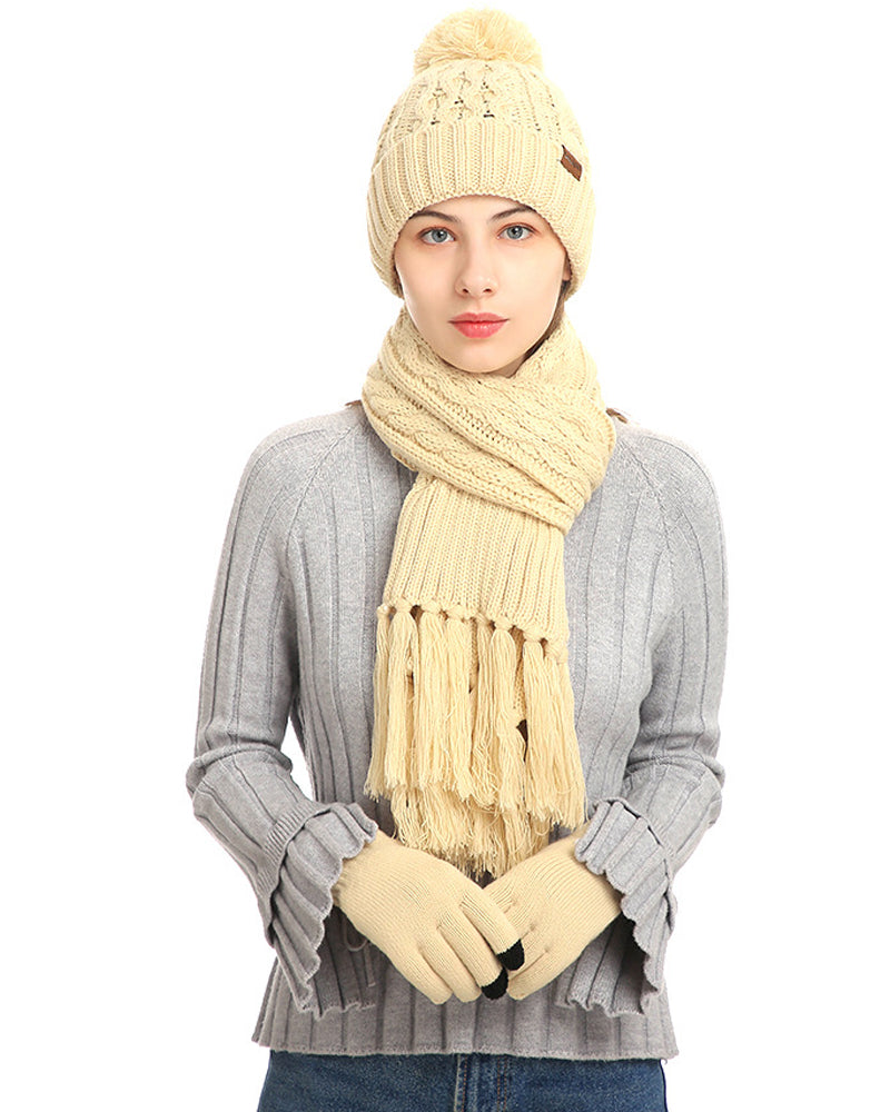 Tresett Hette Strikket Ull