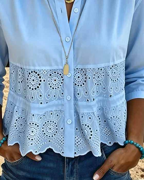 Bluse Utklipp Lappverk Krave