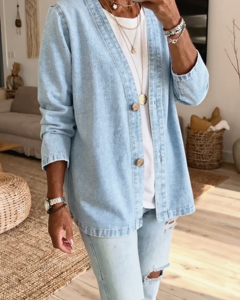 Kappa Denim V-Hals Kofta