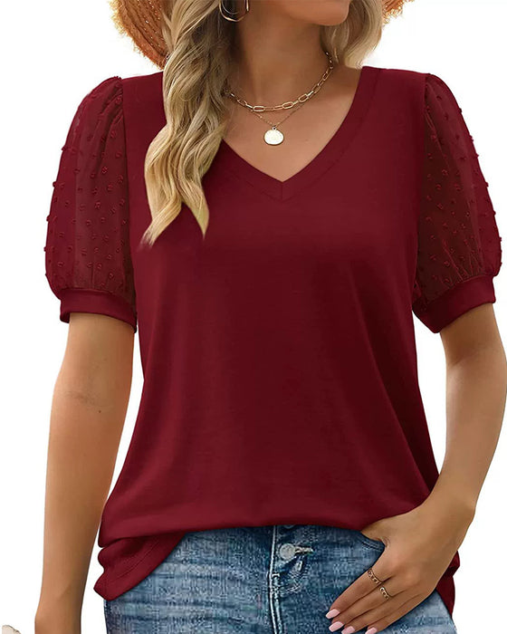 Bluse Ensfarget Mesh Pufferme