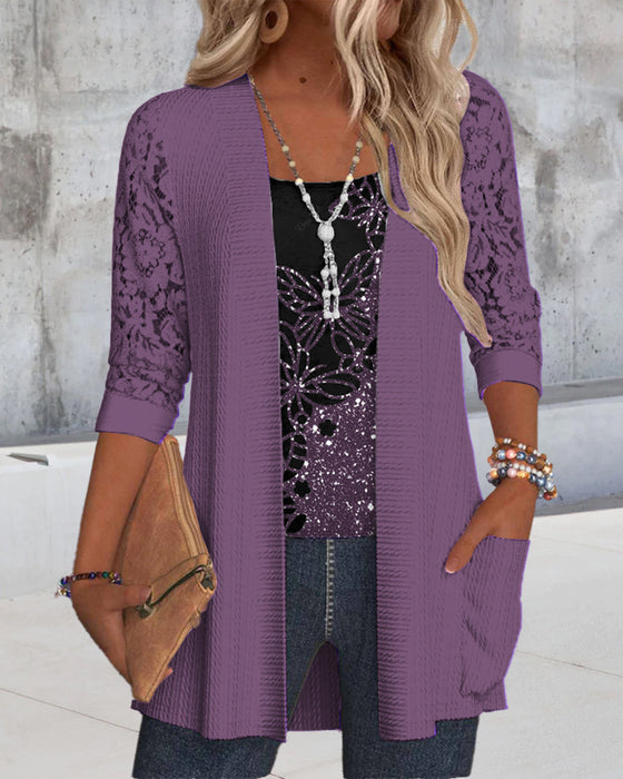 Uformell lappetopp med sommerfuglblonder