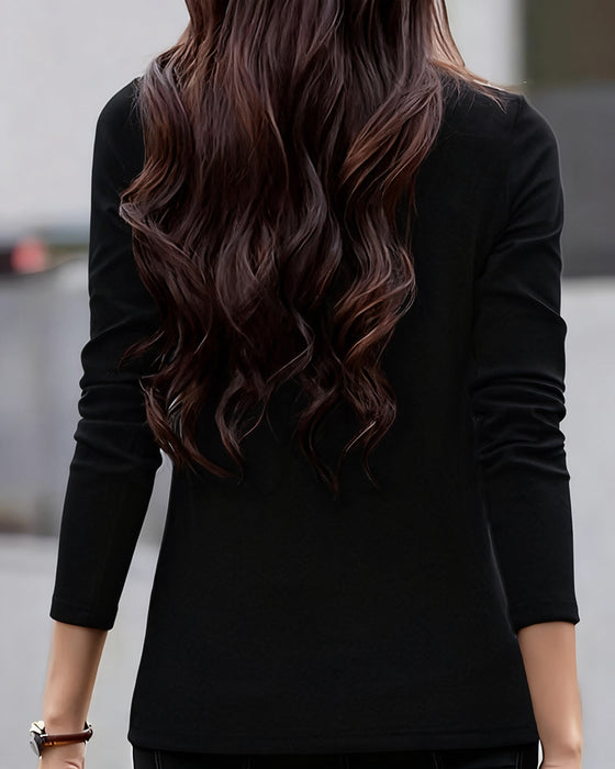 Topp Slim Fit Plissert Langermet