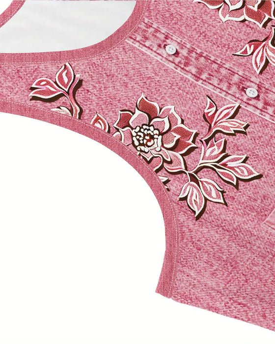 Kjole Ermeløs Imitasjon Denim