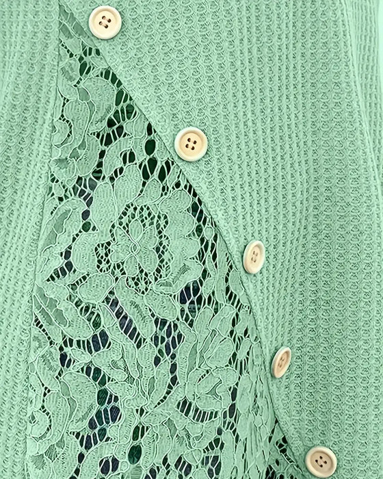 T-Skjorte Blonder Panel Strikket