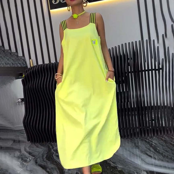 Kjole Med Spliced Suspender Løs