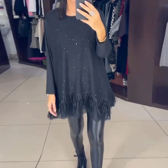 Hem Topp Motemessig Rhinestone