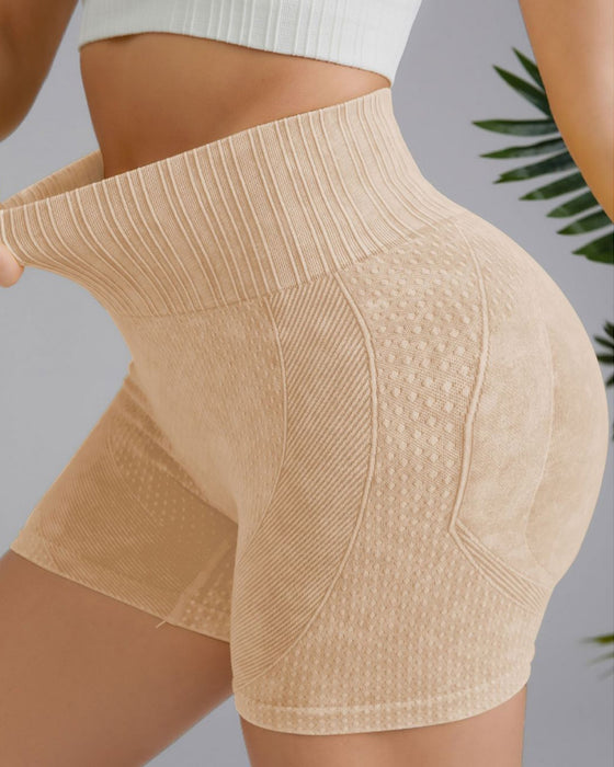 Enkel ensfarget hofteshorts med høy midje