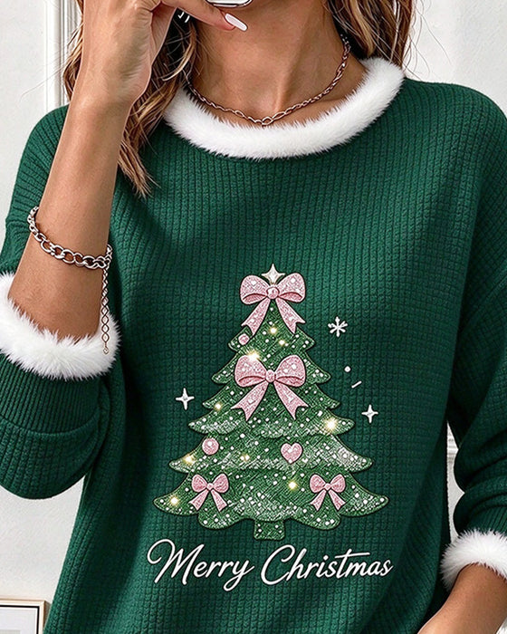 Sweatshirt Juletre Kontrastfarge