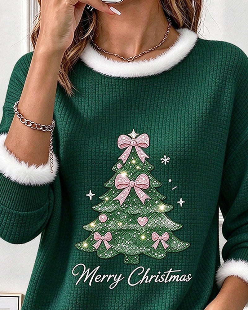 Sweatshirt Juletre Kontrastfarge