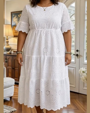 Kjole Fransk Stil Uthulret Elegant