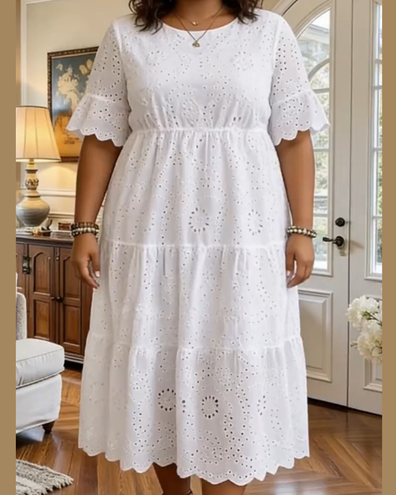 Kjole Fransk Stil Uthulret Elegant