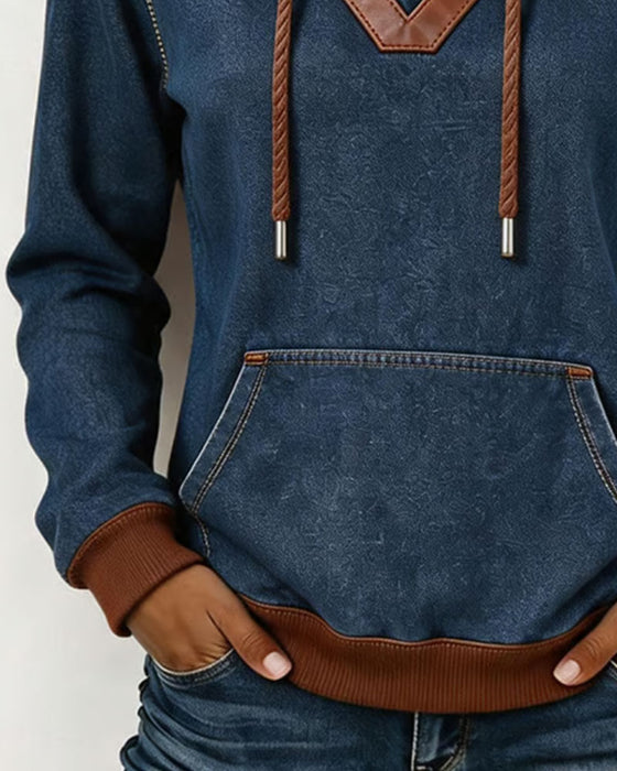 Hoodie Patchwork Lang Erme
