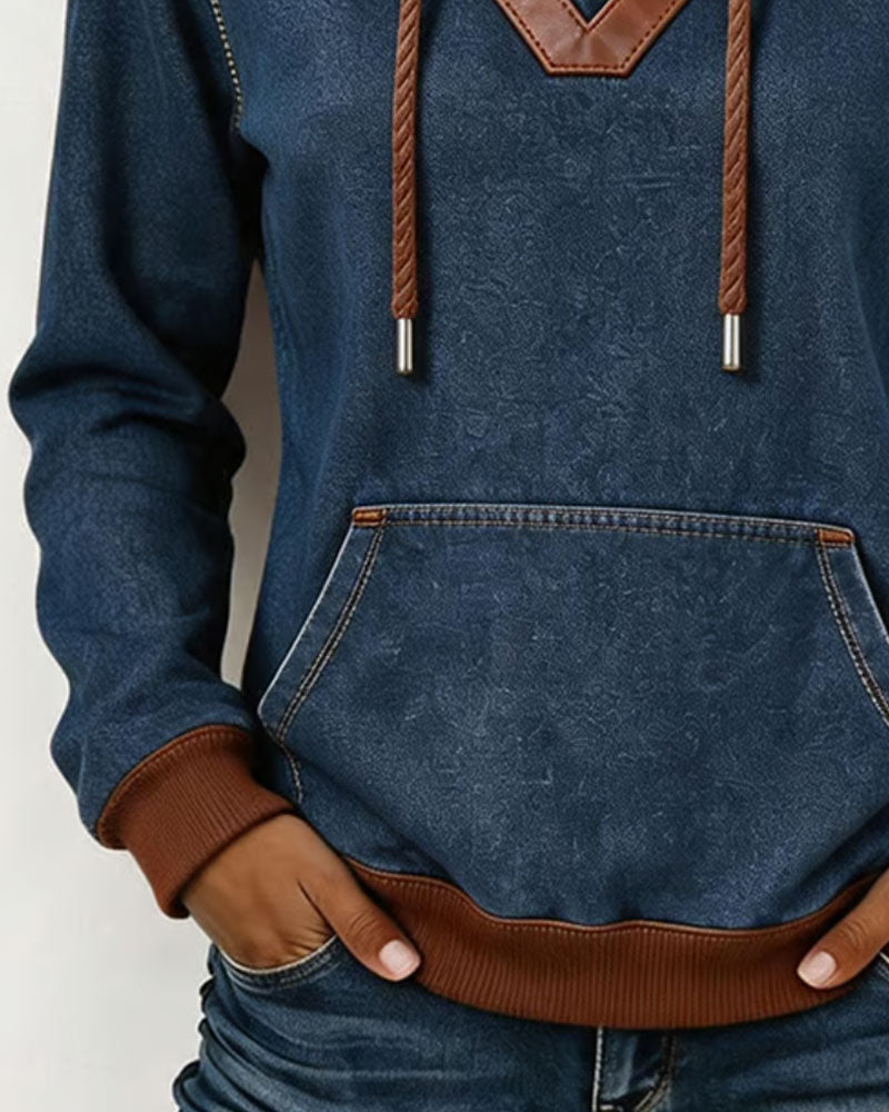 Hoodie Patchwork Lang Erme