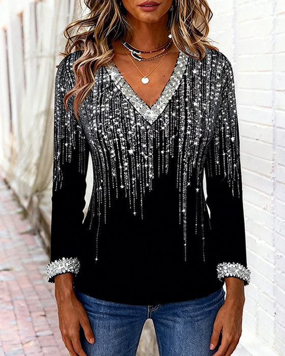 Mote Løs Topp Med V-Hals