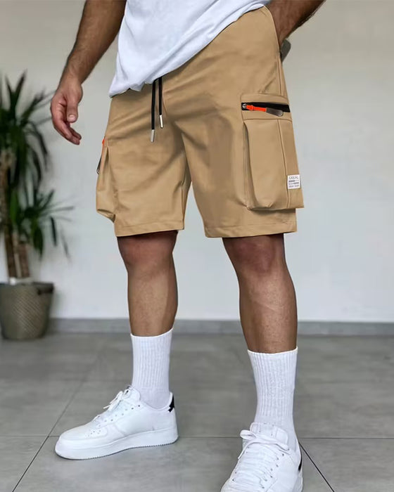 Herrer Bukse Ensfarget Loose Fit Kort Cargo