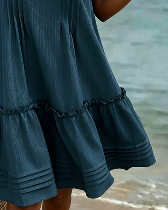 Kjole Flutter Erme Ruffle