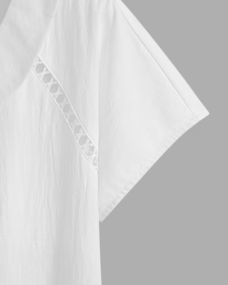 Bluse Utklipp Peter Pan-Krage Kort Erm