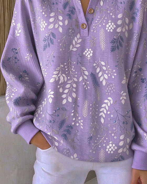 Sweatshirt Vaffel Henry Krage Blomstermønster