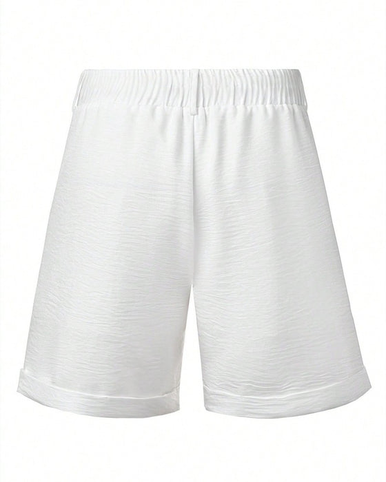 Herre Shorts Avslappet Ensfarget