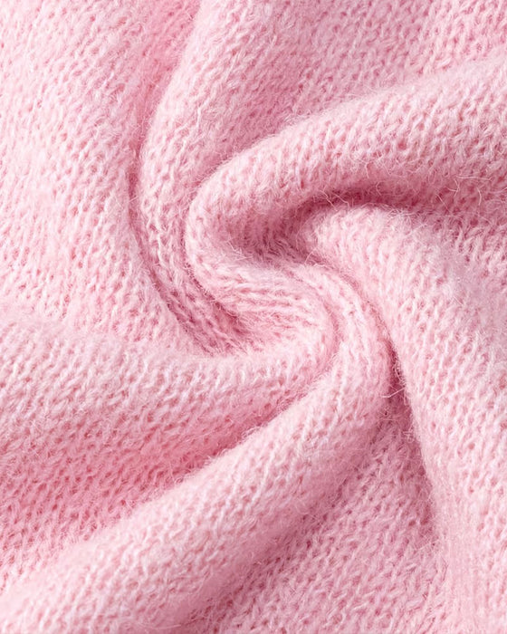 Pullover Ensfarget V-Hals Raglanskulder