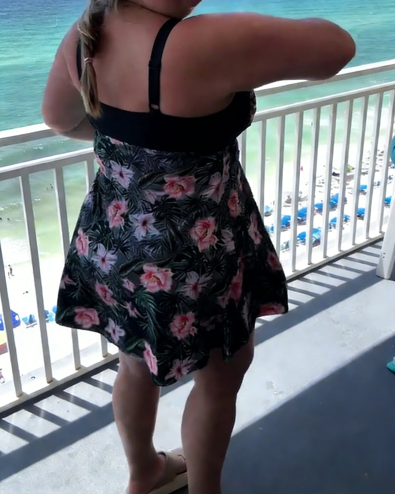 Badedrakt med trykk, avslappet todelt