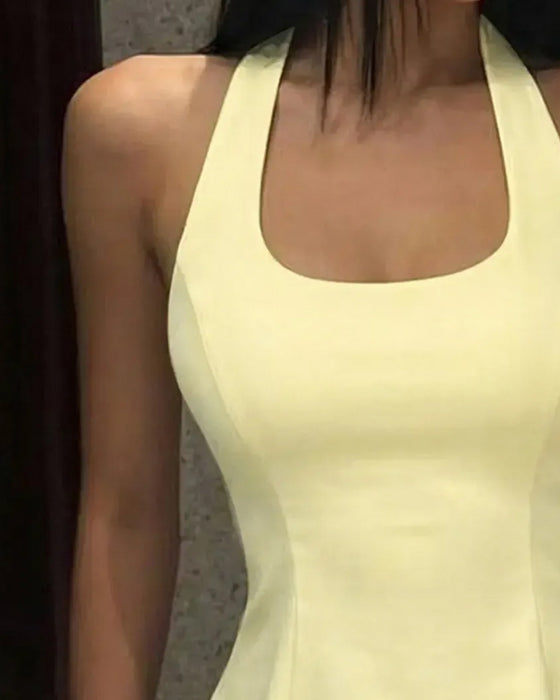 Tank Tops Halter Firkantet Hals Chic