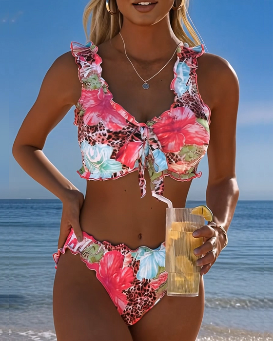 Bikinis Blomstret Leopard Lappeteppe