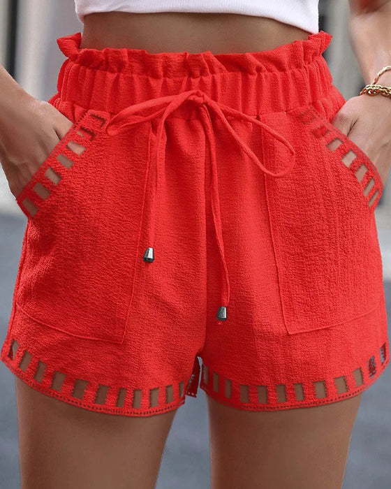 Shorts Gjennombrutt Blonde Elastisk Midje
