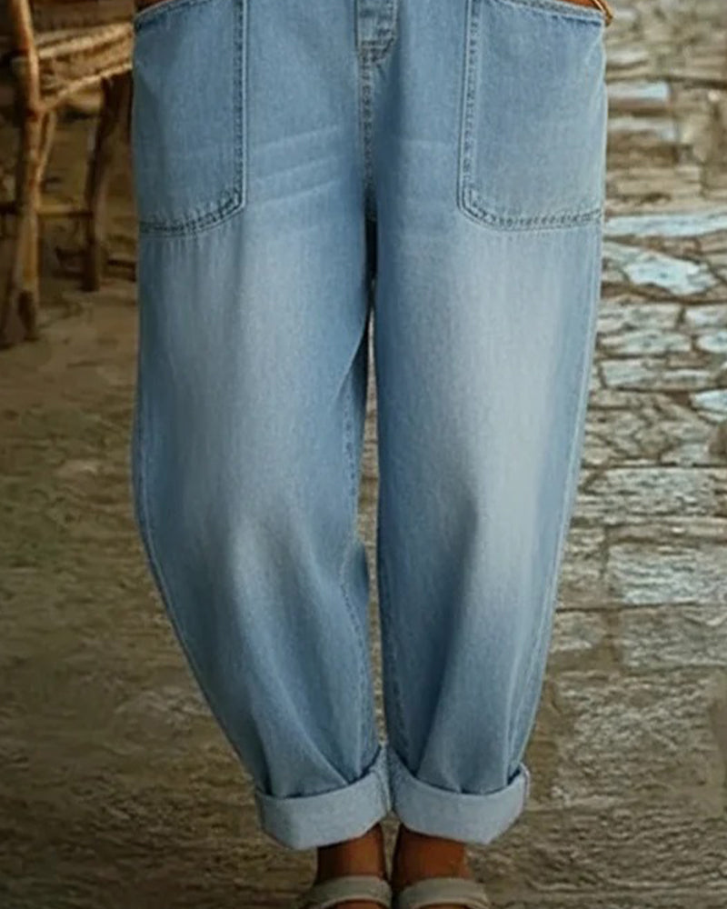 Kjeledress Uformell Lomme Denim